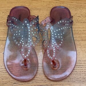 Steve Madden Pink and Clear Butterfly Sandals